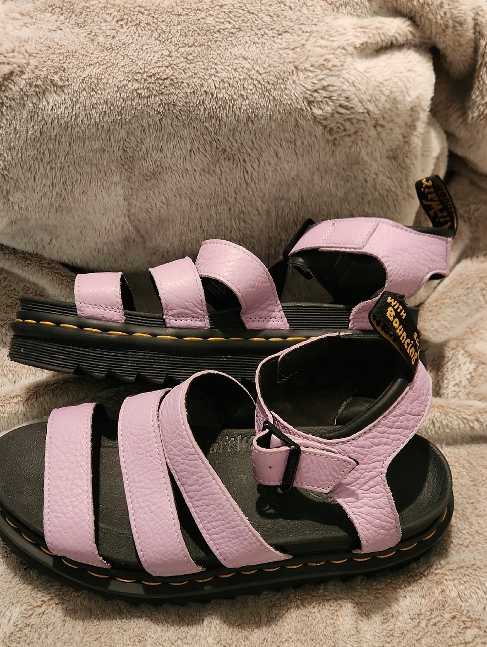 Lilac Leather Strappy Sandals Sr Martens
